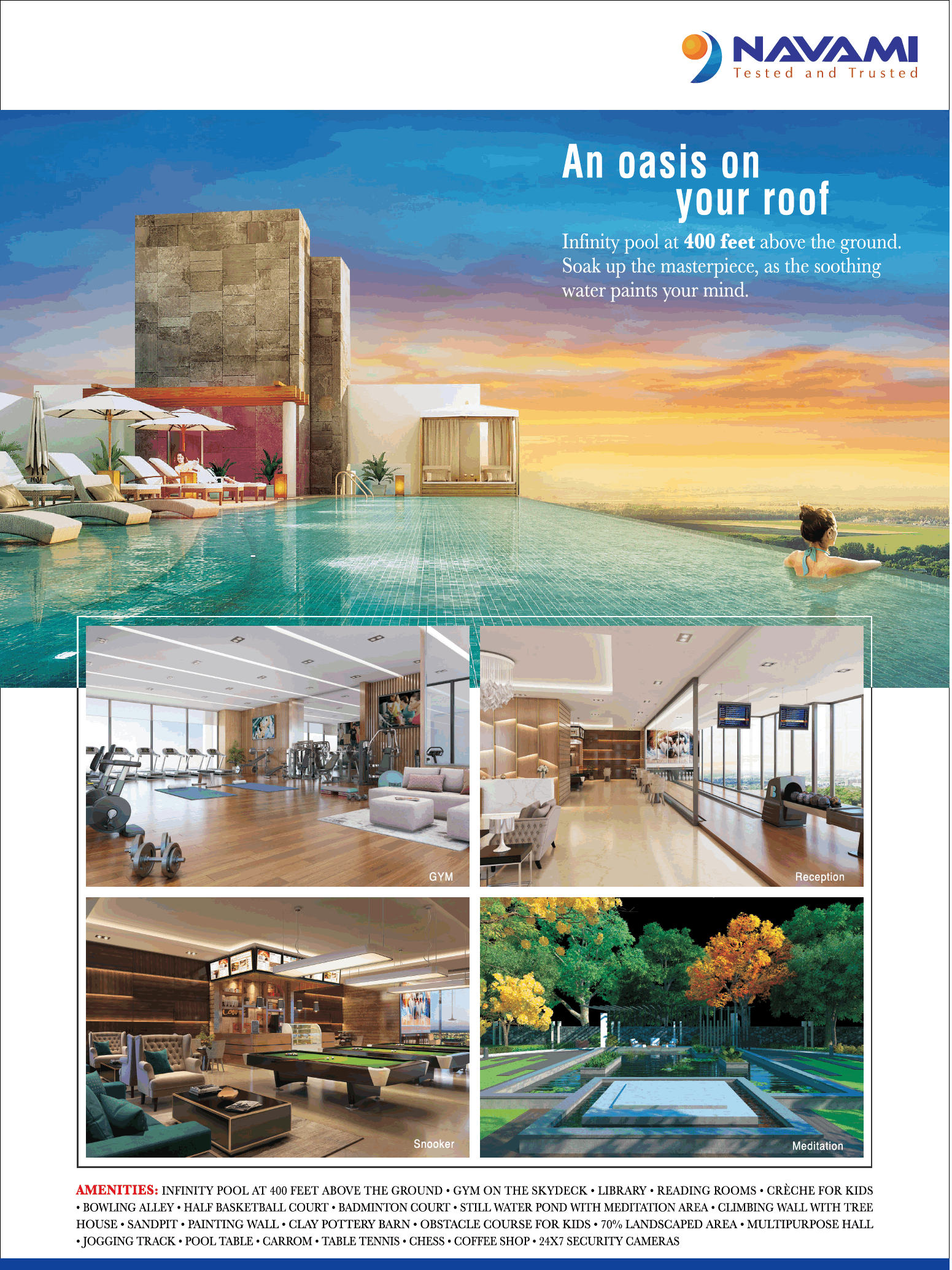 Book apartments with luxurious amenities at Navami MN LandMark in Bangalore Update